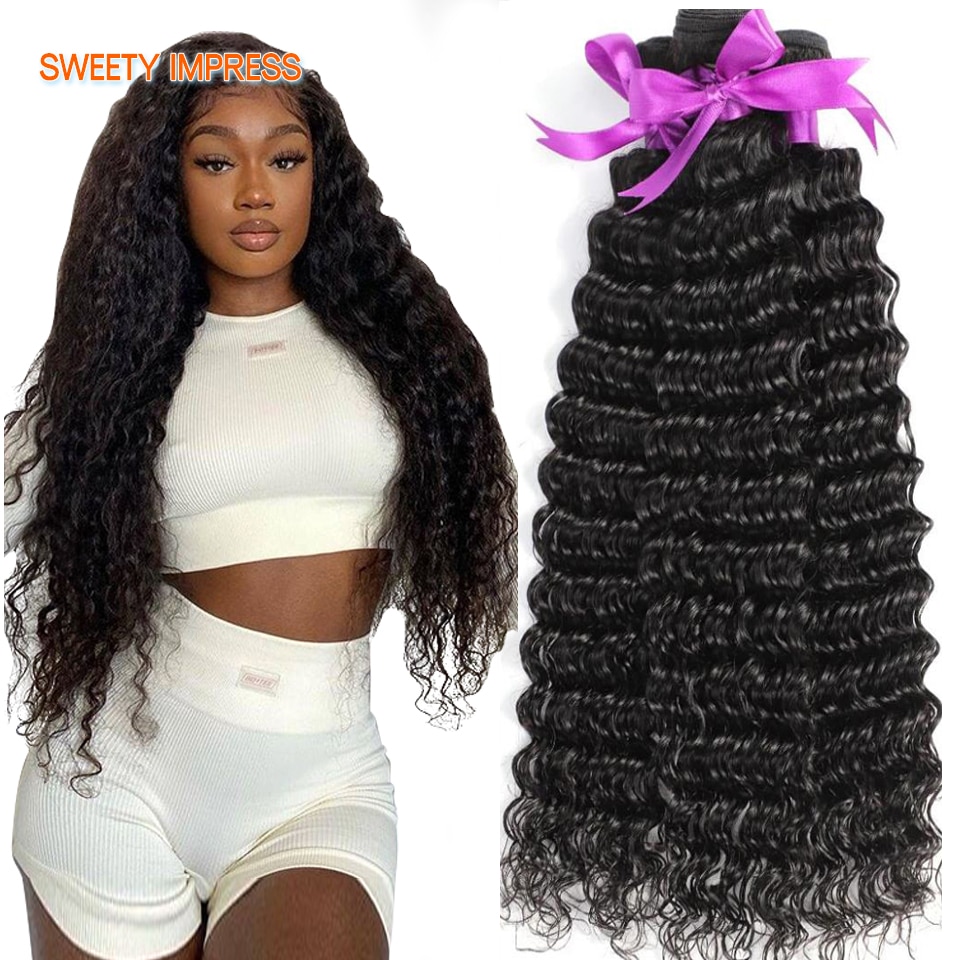Sweety Impress Hair  ̺   Deep Curly 3  Human Hair Weaves ڿ ΰ   Remy Hair Extension